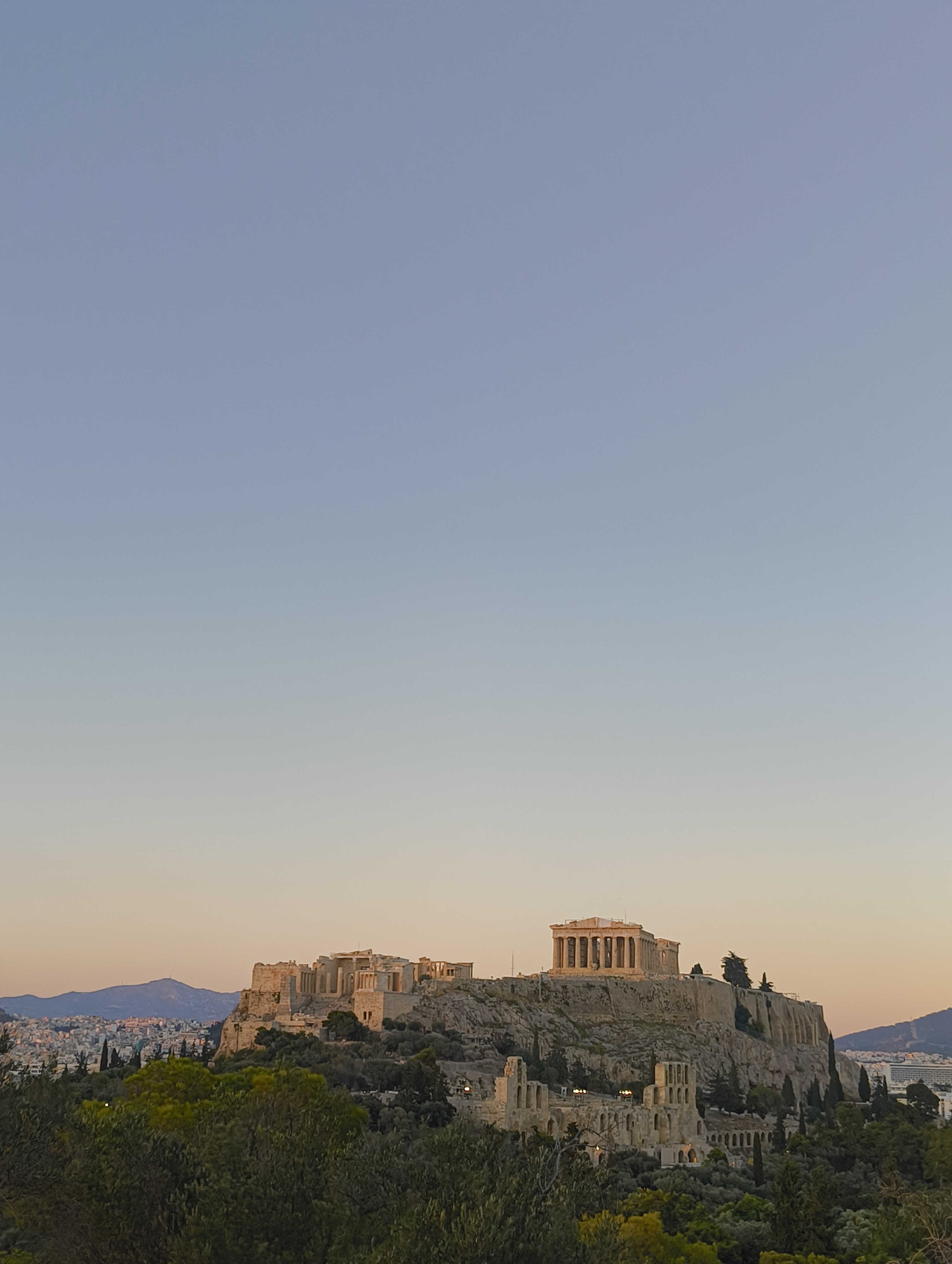 vistas a la acropolis desde el monte filopappo